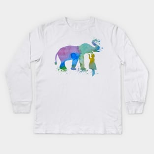 Elephant and child Kids Long Sleeve T-Shirt